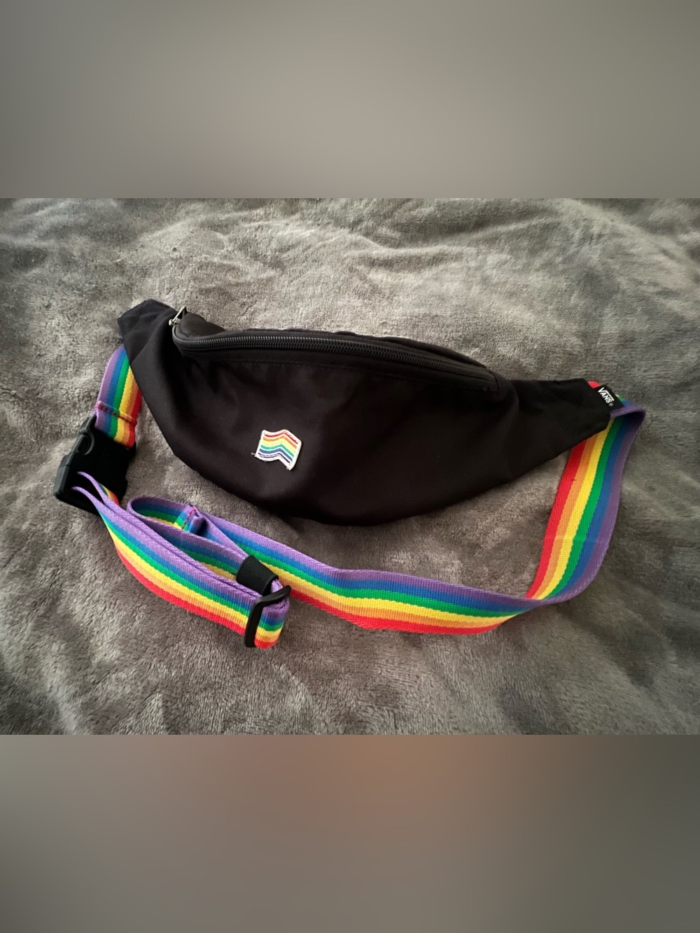 Vans Mini Ward Cross Body Pack Pride Edition Rainbow Strap Black Waist Bag